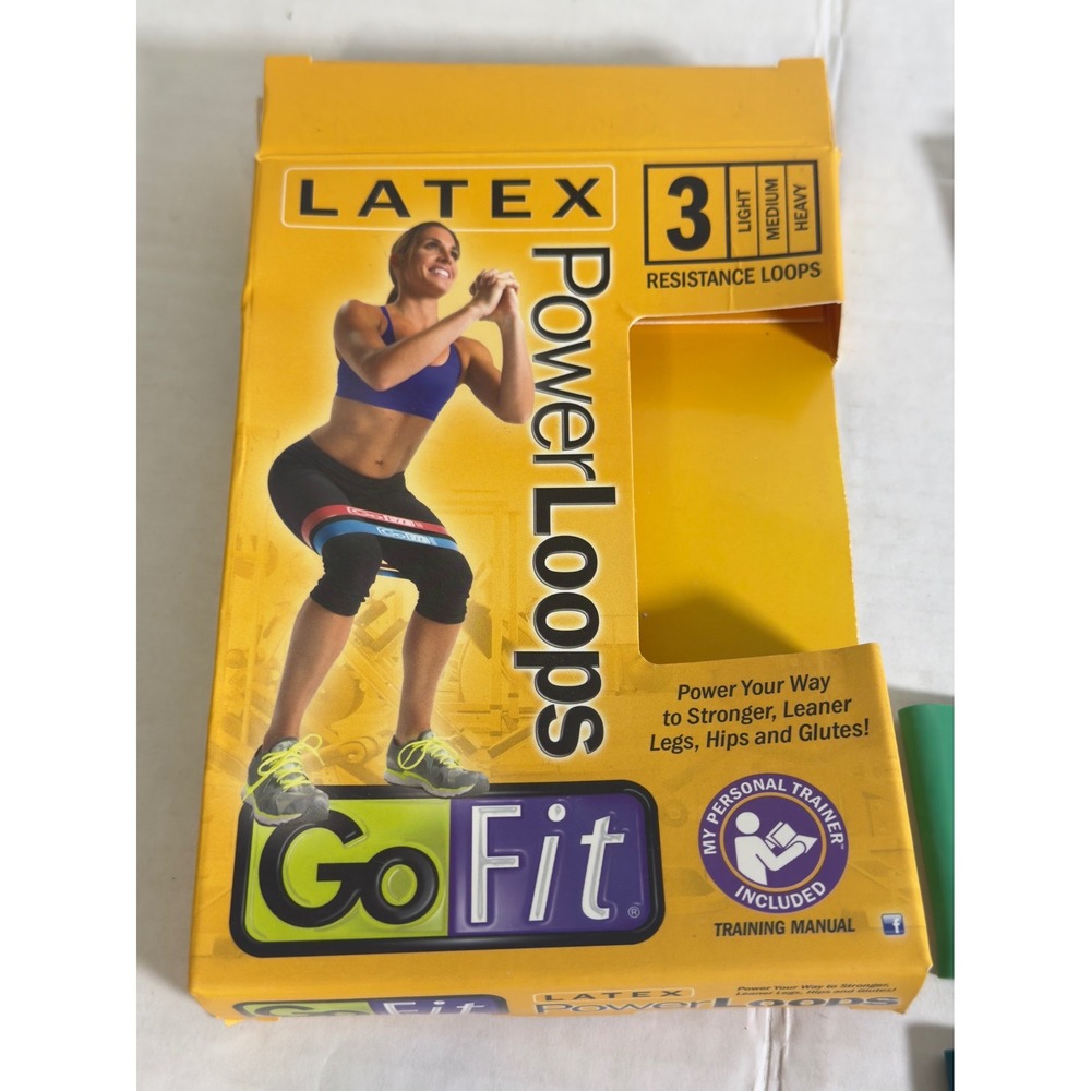 GoFit Resistance Power Loops Fitness‎ OS Multicolor Latex 3-Pack Gym Toning